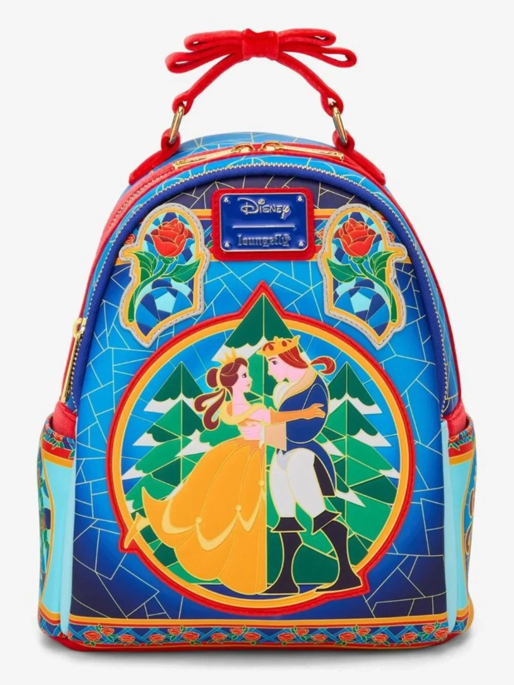 Loungefly Disney Beauty and the Beast Stained Glass Mini Backpack NWT - Picture 1 of 4